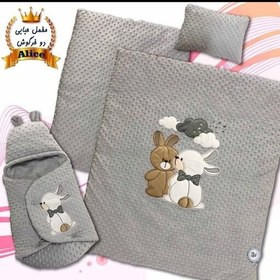 سرویس خواب 4 تکه دو رو مخمل درجه یک از برند آلیس طرح 2 خرگوش